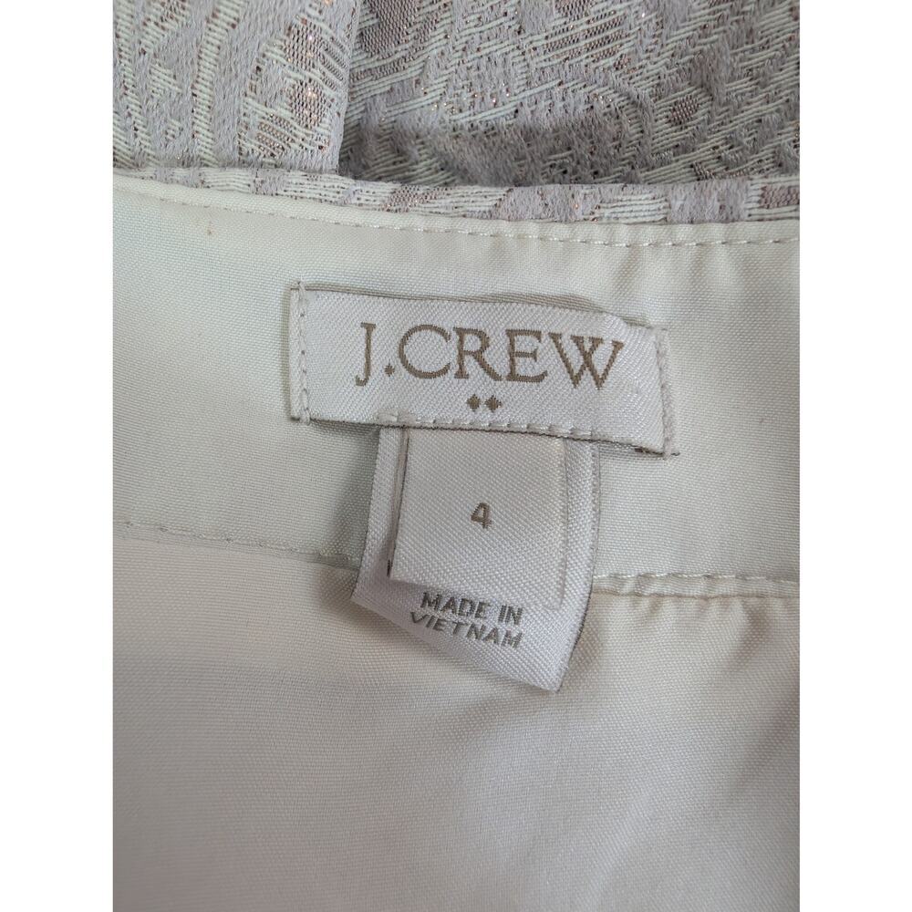 NWOT! J. CREW! CREAM, TAUPE & GOLD METALLIC TAPESTRY FLORAL PAISLEY SKIRT! SZ 4 - Picture 6 of 12
